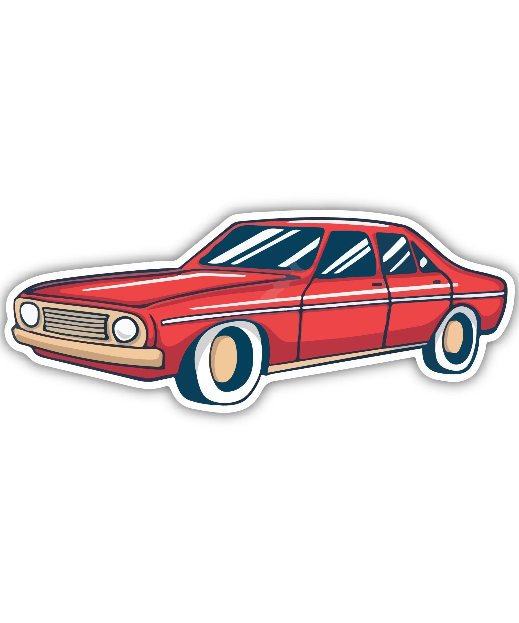 Red Car Sticker