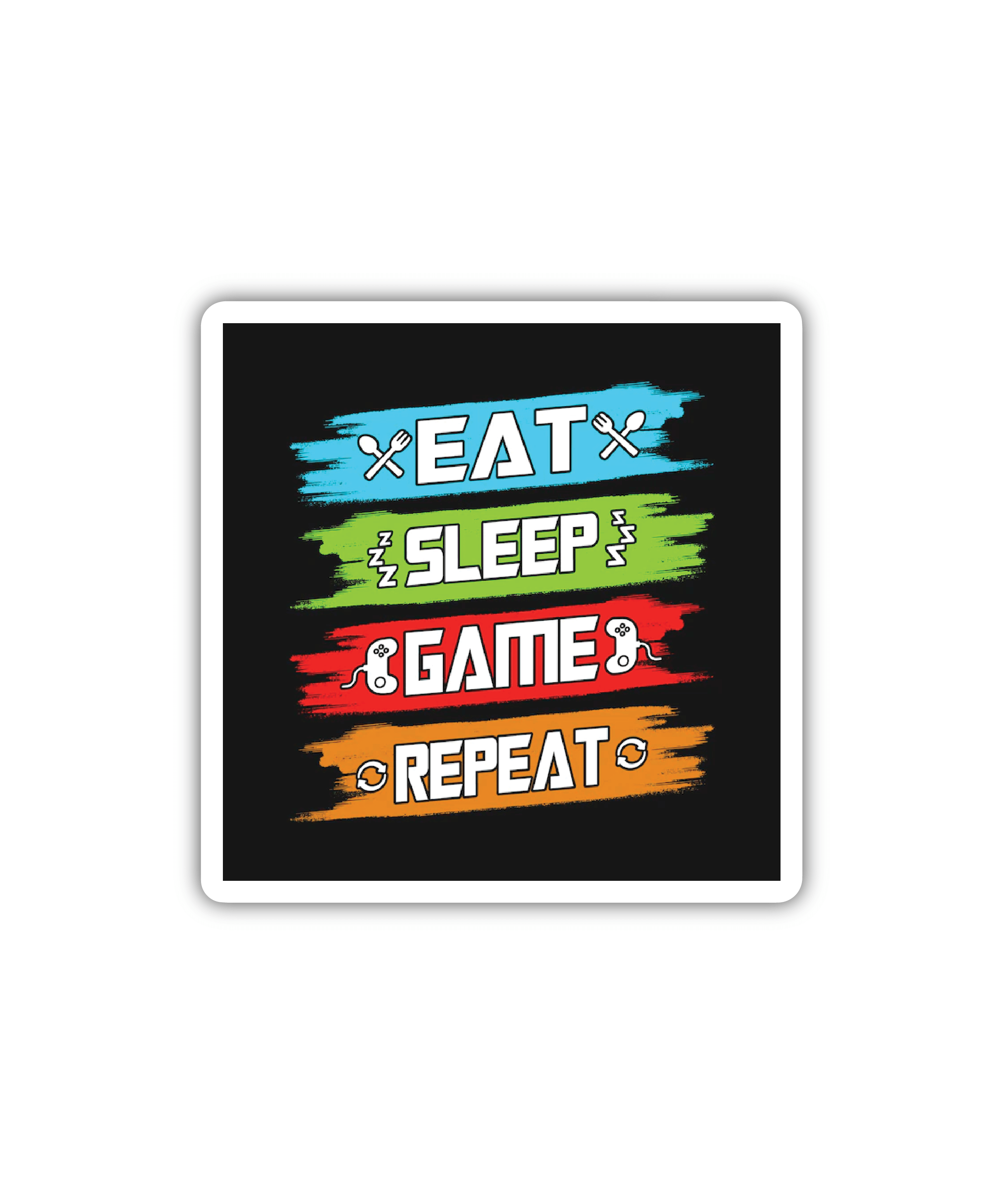 Eat Sleep Game Repeat Sticker