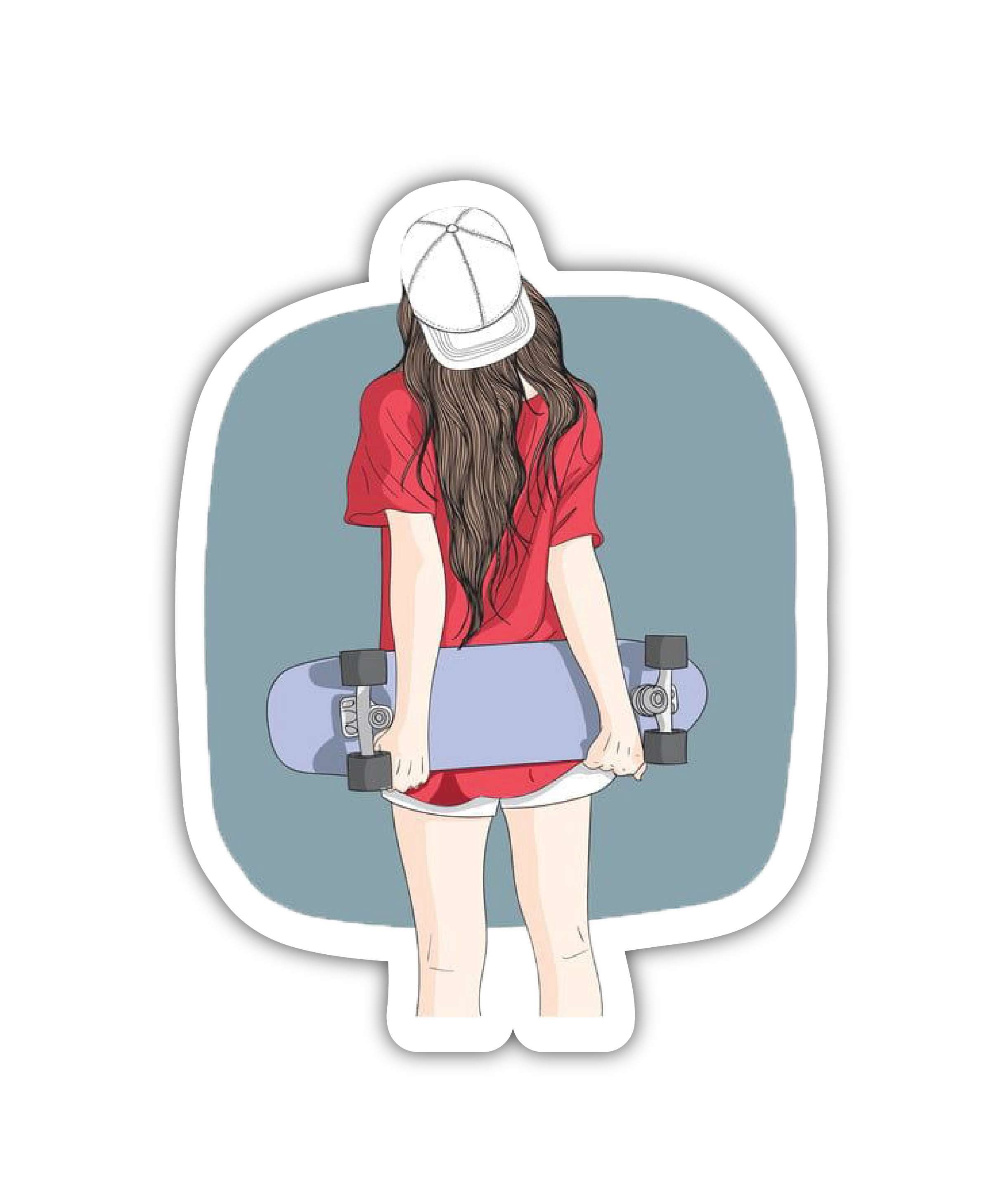 Girl Skateboard Sticker